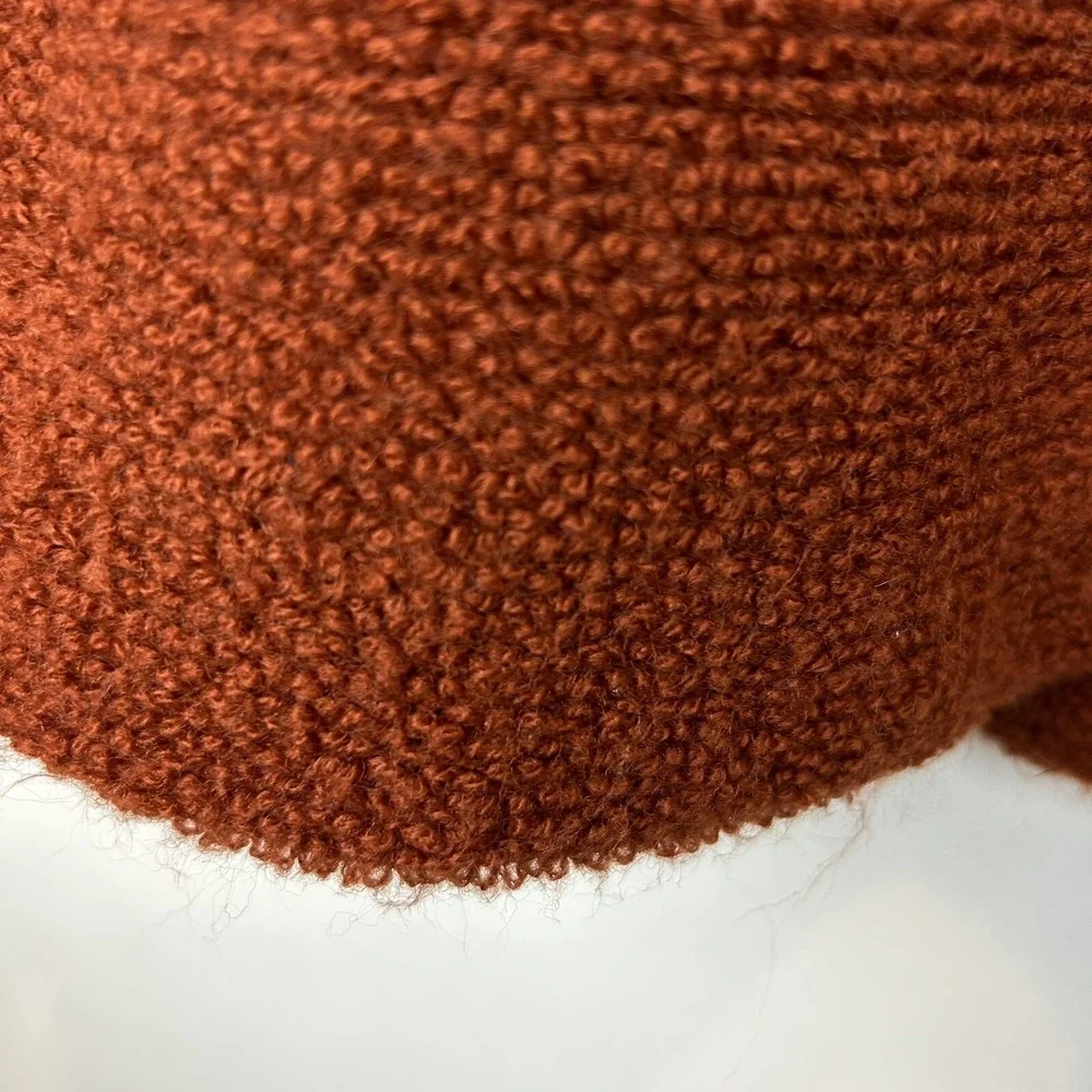 Vtg Sweater Womans L Knit Cardigan Jacket Sally Gee Burnt Orange Union Label